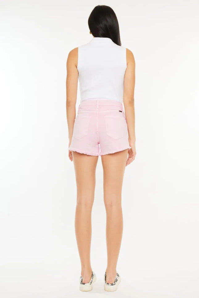 Kancan Raw Hem High Waist Denim Shorts - THE AMERICAN BLUE