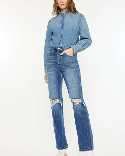 Kancan Ultra High Rise 90's Boyfriend Jeans - THE AMERICAN BLUE