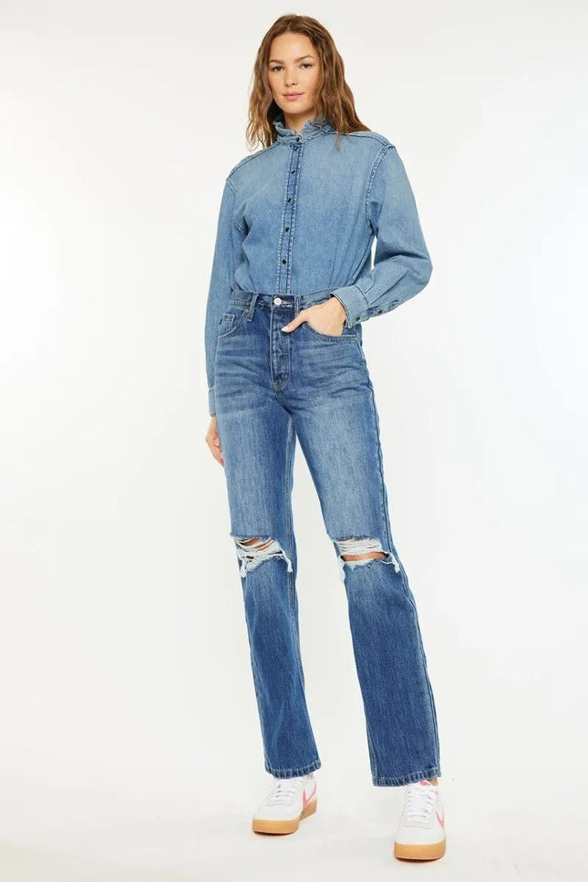 Kancan Ultra High Rise 90's Boyfriend Jeans - THE AMERICAN BLUE