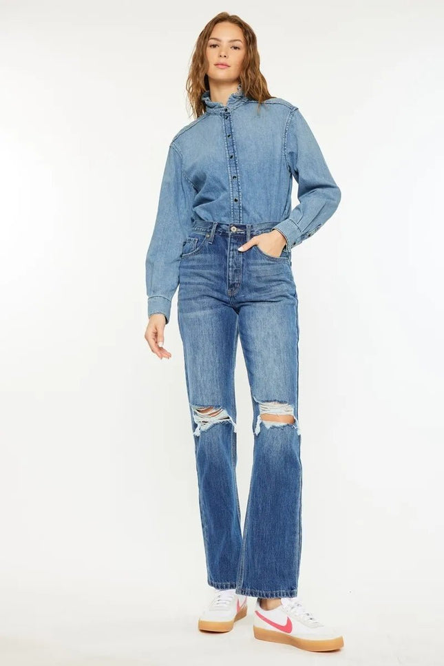 Kancan Ultra High Rise 90's Boyfriend Jeans - THE AMERICAN BLUE