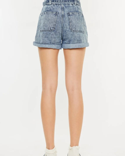 Kancan Ultra High Rise Paperbag Denim Shorts - THE AMERICAN BLUE