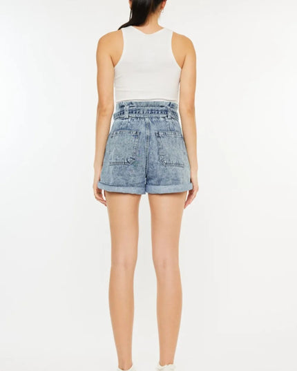 Kancan Ultra High Rise Paperbag Denim Shorts - THE AMERICAN BLUE