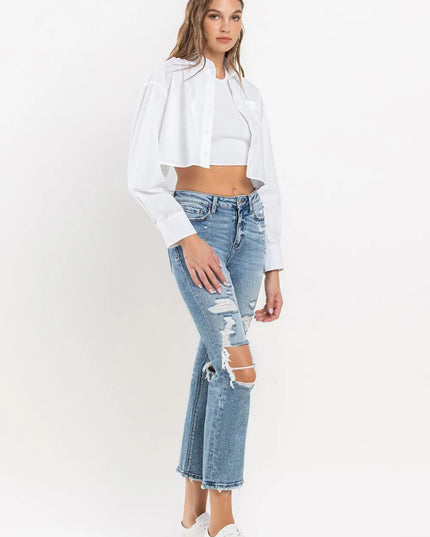Lovervet Full Size High Rise Slim Straight Jeans - THE AMERICAN BLUE