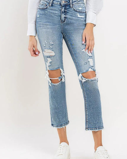 Lovervet Full Size High Rise Slim Straight Jeans - THE AMERICAN BLUE