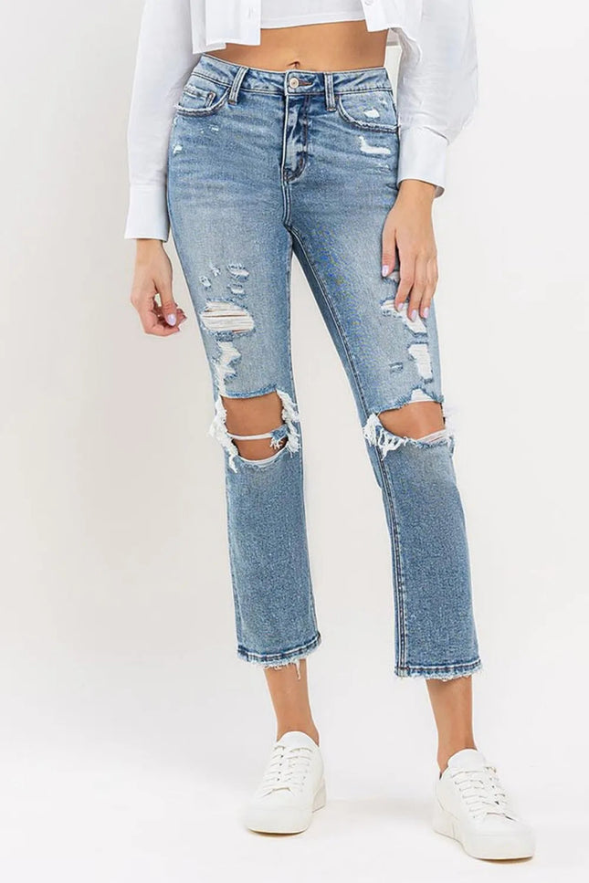 Lovervet Full Size High Rise Slim Straight Jeans - THE AMERICAN BLUE