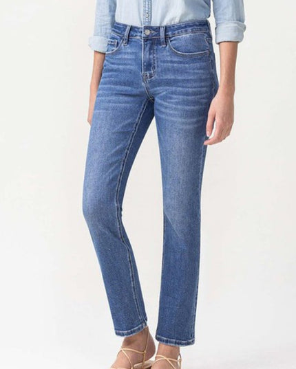 Lovervet Full Size Maggie Midrise Slim Ankle Straight Jeans - THE AMERICAN BLUE