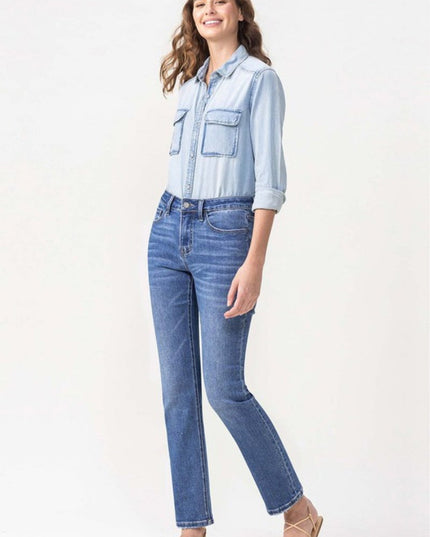 Lovervet Full Size Maggie Midrise Slim Ankle Straight Jeans - THE AMERICAN BLUE