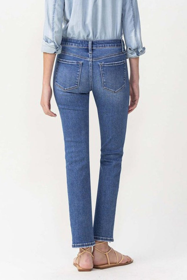 Lovervet Full Size Maggie Midrise Slim Ankle Straight Jeans - THE AMERICAN BLUE