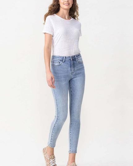 Lovervet Full Size Talia High Rise Crop Skinny Jeans - THE AMERICAN BLUE