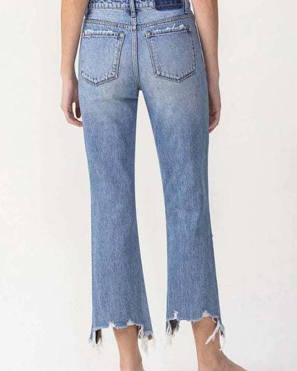 Lovervet High Rise Distressed Straight Jeans - THE AMERICAN BLUE