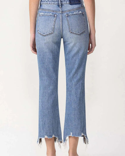 Lovervet High Rise Distressed Straight Jeans - THE AMERICAN BLUE