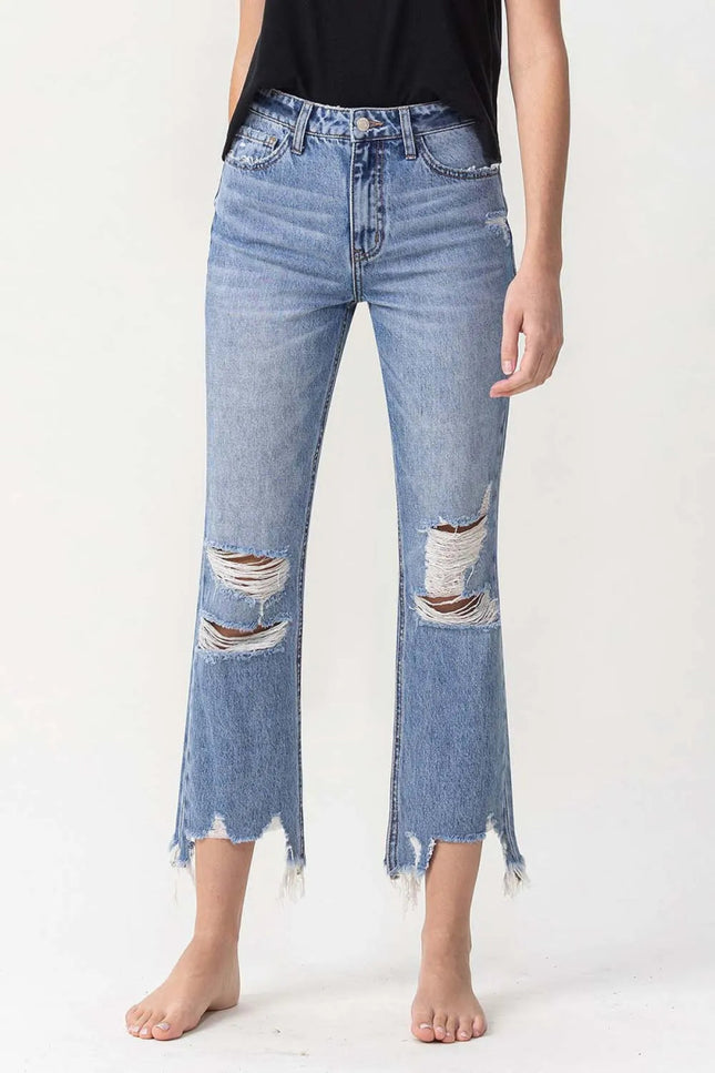 Lovervet High Rise Distressed Straight Jeans - THE AMERICAN BLUE
