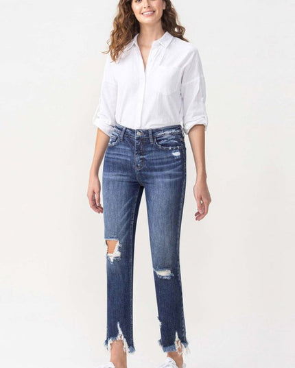 Lovervet Jackie Full Size High Rise Crop Straight Leg Jeans - THE AMERICAN BLUE