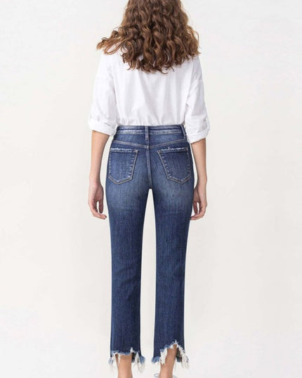 Lovervet Jackie Full Size High Rise Crop Straight Leg Jeans - THE AMERICAN BLUE