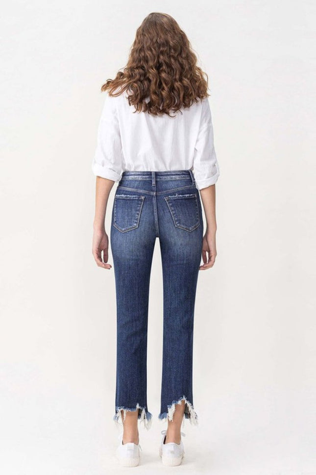 Lovervet Jackie Full Size High Rise Crop Straight Leg Jeans - THE AMERICAN BLUE