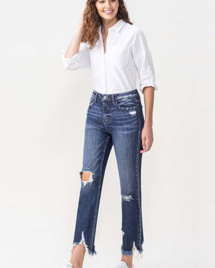 Lovervet Jackie Full Size High Rise Crop Straight Leg Jeans - THE AMERICAN BLUE
