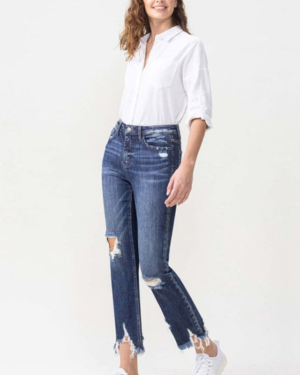 Lovervet Jackie Full Size High Rise Crop Straight Leg Jeans - THE AMERICAN BLUE