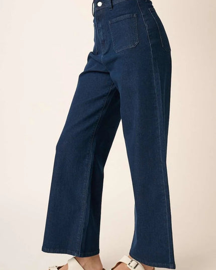 Mittoshop High Waist Wide Leg Jeans - THE AMERICAN BLUE