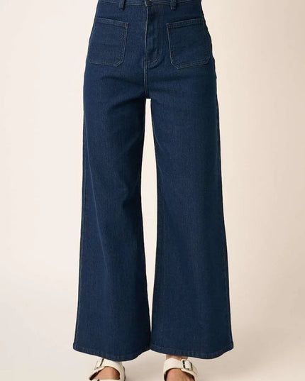 Mittoshop High Waist Wide Leg Jeans - THE AMERICAN BLUE