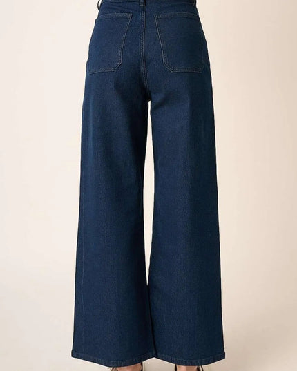 Mittoshop High Waist Wide Leg Jeans - THE AMERICAN BLUE
