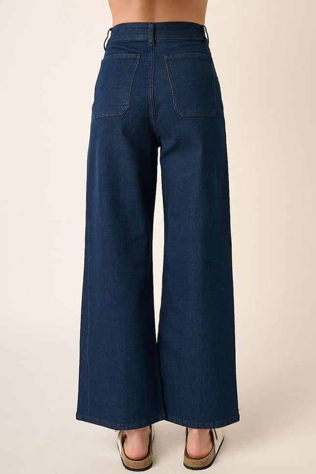 Mittoshop High Waist Wide Leg Jeans - THE AMERICAN BLUE
