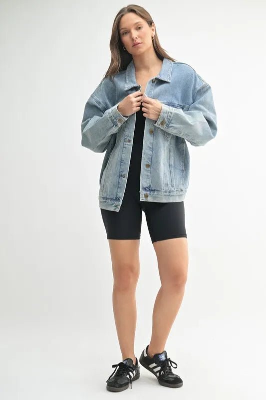 MONO B Boxy - Cut Denim Jacket - THE AMERICAN BLUE