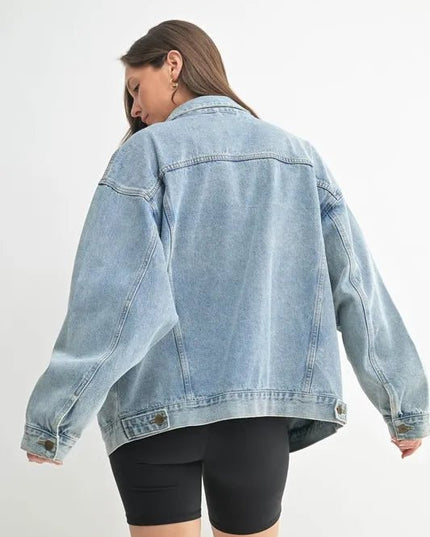 MONO B Boxy - Cut Denim Jacket - THE AMERICAN BLUE