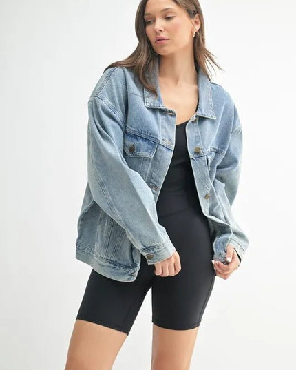 MONO B Boxy - Cut Denim Jacket - THE AMERICAN BLUE