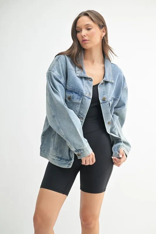 MONO B Boxy - Cut Denim Jacket - THE AMERICAN BLUE