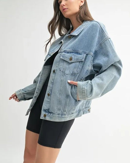 MONO B Boxy - Cut Denim Jacket - THE AMERICAN BLUE