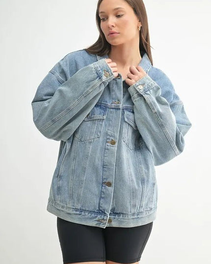 MONO B Boxy - Cut Denim Jacket - THE AMERICAN BLUE