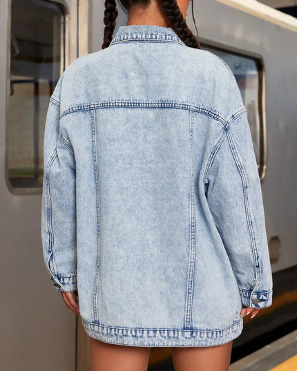 Oversized Button Up Denim Jacket - THE AMERICAN BLUE