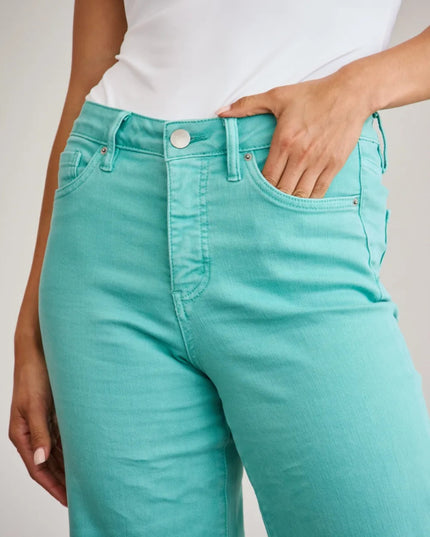 RFM Crop Chloe Full Size Tummy Control High Waist Raw Hem Jeans - THE AMERICAN BLUE