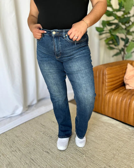 RFM Full Size High Rise Straight Tummy Control Jeans - THE AMERICAN BLUE