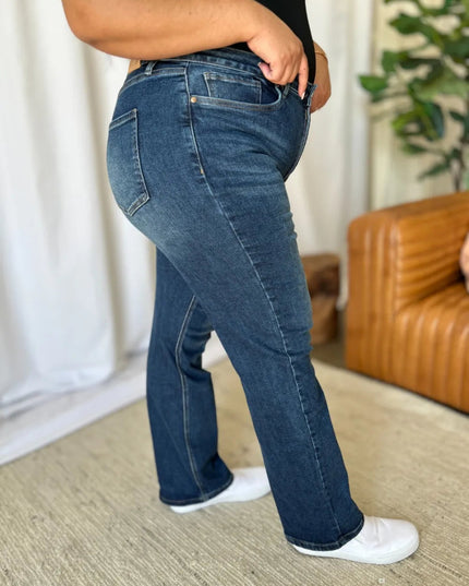 RFM Full Size High Rise Straight Tummy Control Jeans - THE AMERICAN BLUE