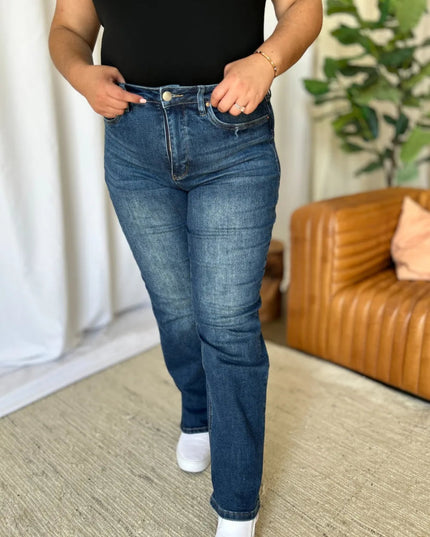 RFM Full Size High Rise Straight Tummy Control Jeans - THE AMERICAN BLUE