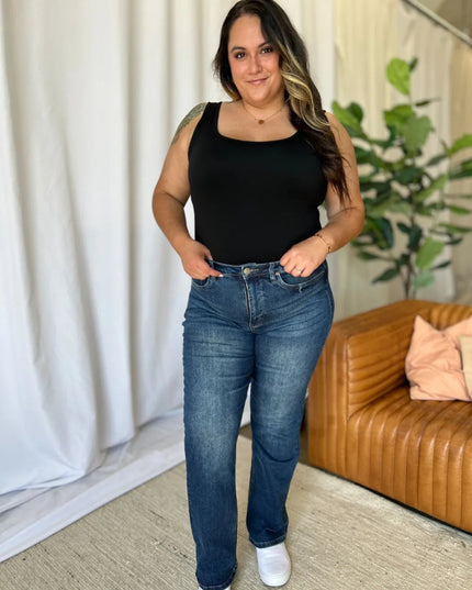 RFM Full Size High Rise Straight Tummy Control Jeans - THE AMERICAN BLUE