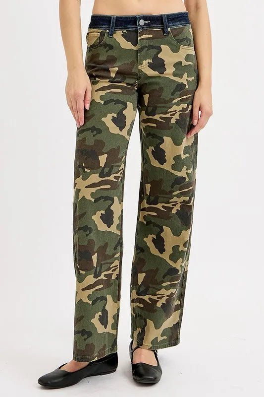 RISEN Camouflage Wide Leg Jeans - THE AMERICAN BLUE