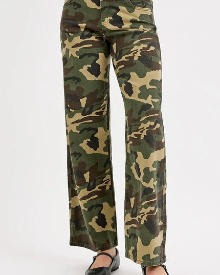 RISEN Camouflage Wide Leg Jeans - THE AMERICAN BLUE