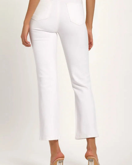 RISEN Full Size Distressed Cropped Straight Jeans - THE AMERICAN BLUE