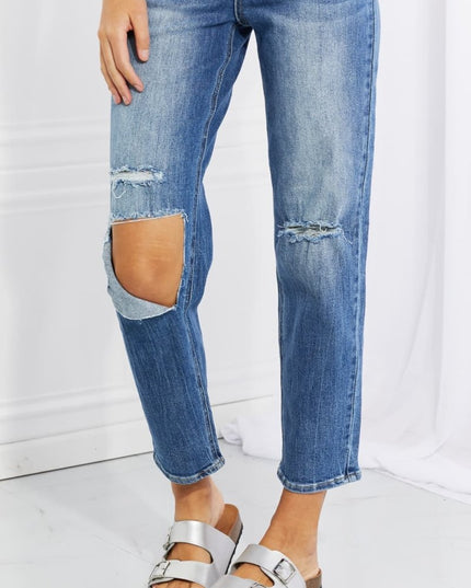RISEN Full Size Emily High Rise Relaxed Jeans - THE AMERICAN BLUE