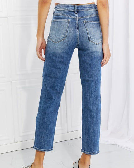 RISEN Full Size Emily High Rise Relaxed Jeans - THE AMERICAN BLUE
