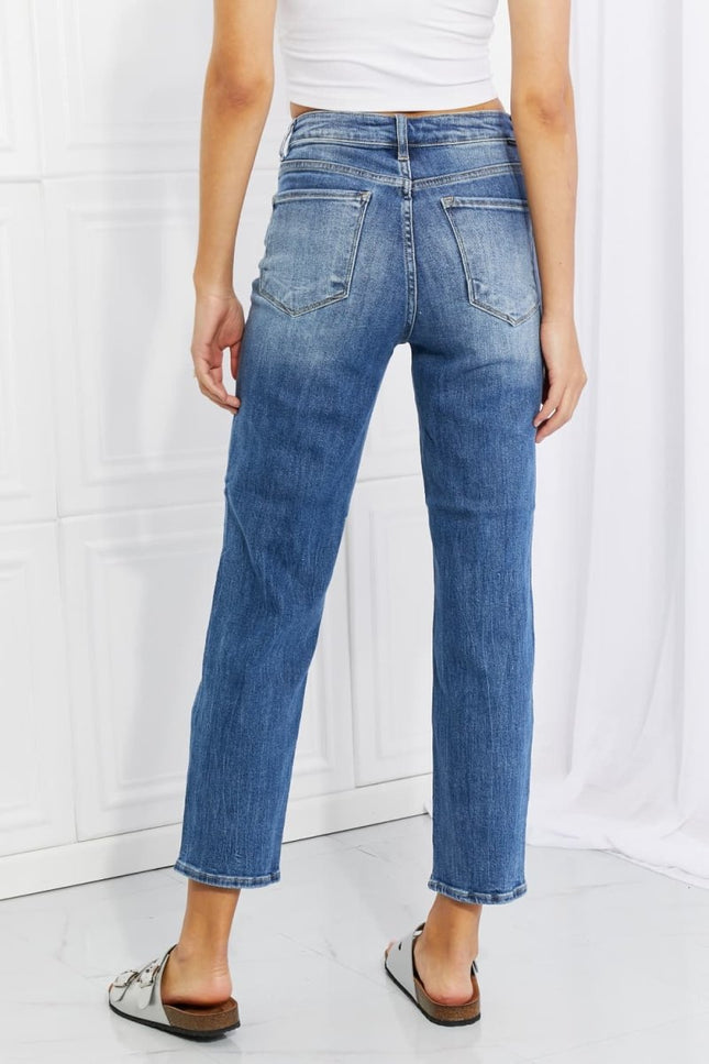 RISEN Full Size Emily High Rise Relaxed Jeans - THE AMERICAN BLUE