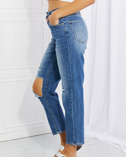 RISEN Full Size Emily High Rise Relaxed Jeans - THE AMERICAN BLUE