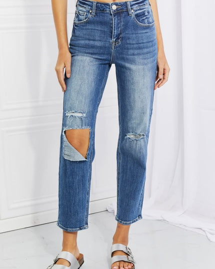 RISEN Full Size Emily High Rise Relaxed Jeans - THE AMERICAN BLUE
