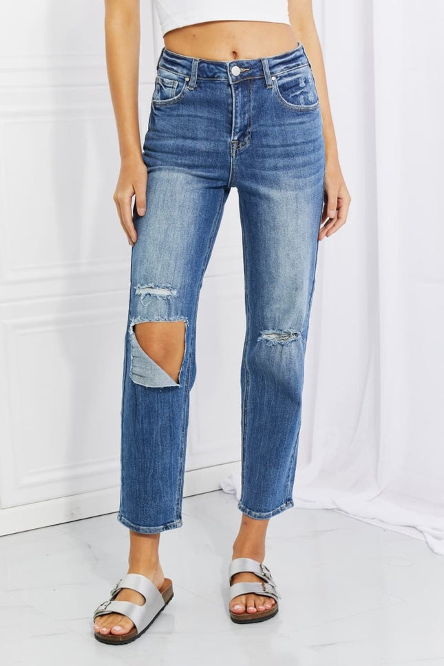RISEN Full Size Emily High Rise Relaxed Jeans - THE AMERICAN BLUE