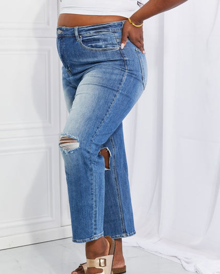 RISEN Full Size Emily High Rise Relaxed Jeans - THE AMERICAN BLUE