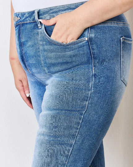 RISEN Full Size High Rise Ankle Flare Jeans - THE AMERICAN BLUE
