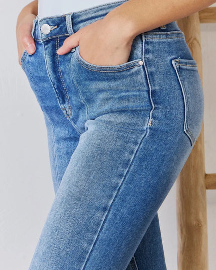 RISEN Full Size High Rise Ankle Flare Jeans - THE AMERICAN BLUE
