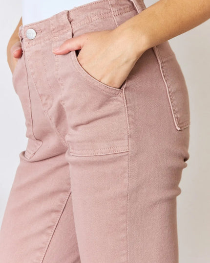 RISEN Full Size High Rise Ankle Flare Jeans - THE AMERICAN BLUE